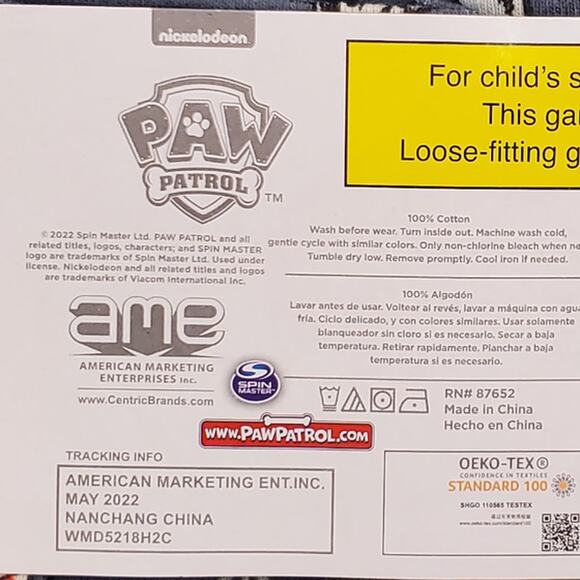 Paw Patrol Christmas Pajamas 12 Months Christmas Pjs Marshall Chase Rubble - Picture 3 of 9